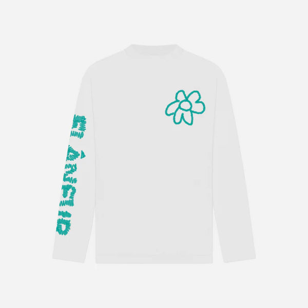 Flaneur Flower Doodle Long Sleeve T-shirt - WHITE Flaneur Flower Doodle Long Sleeve T-shirt - WHITE