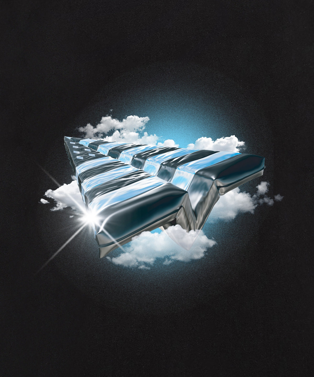 Paper Planes Above The Clouds Tee- BLACK
