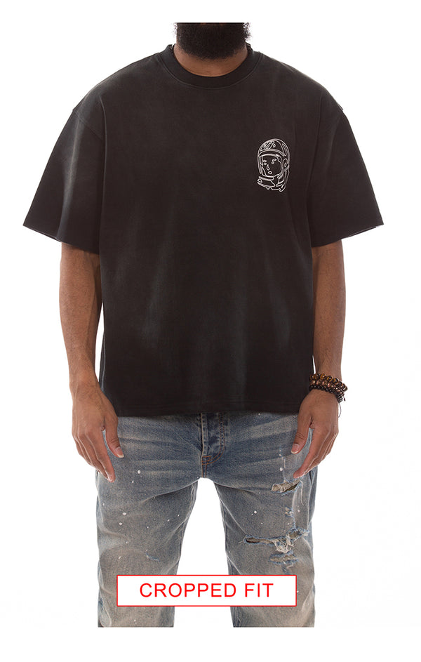BBC Faded Helmet Ss Knit Tee - BLACK