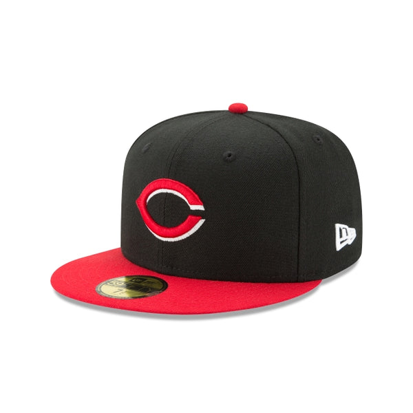 Cincinnati Reds New Era Custom 59FIFTY Black UV Logos Patch Fitted Hat, 8 / Black