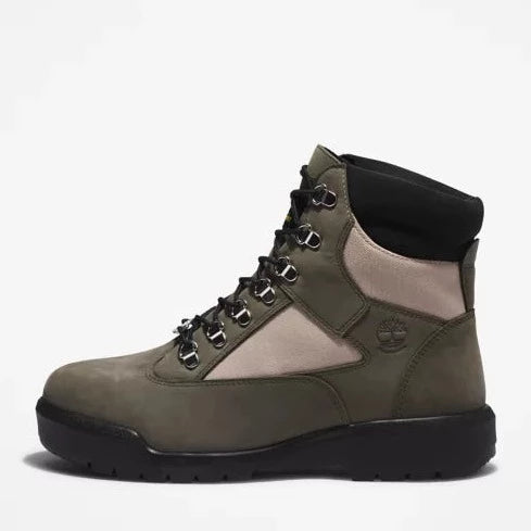 Men s Timberland 6 INCH WATERPROOF FIELD BOOTS DK GREEN NUBUCK