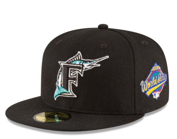 Men's MLB Florida Marlins New Era Black Wool 1997 World Series