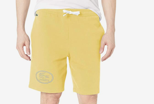 Lacoste Men&#39;s Cotton Stretch Shorts -  Yellow
