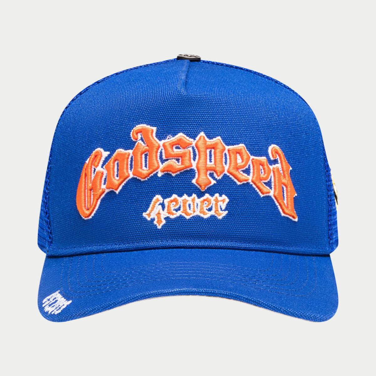 Godspeed Forever Trucker Hat - BLUE/ORANGE