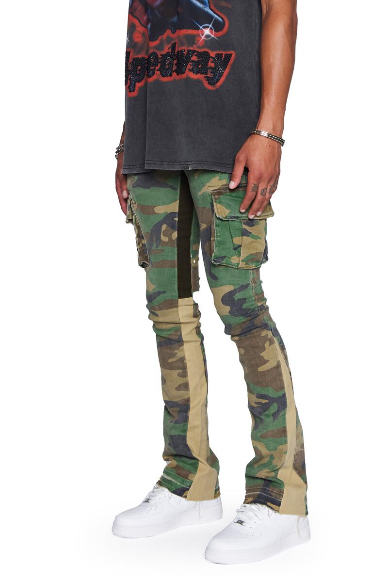 Valabasas Stacked "commander" Pants - GREEN CAMO