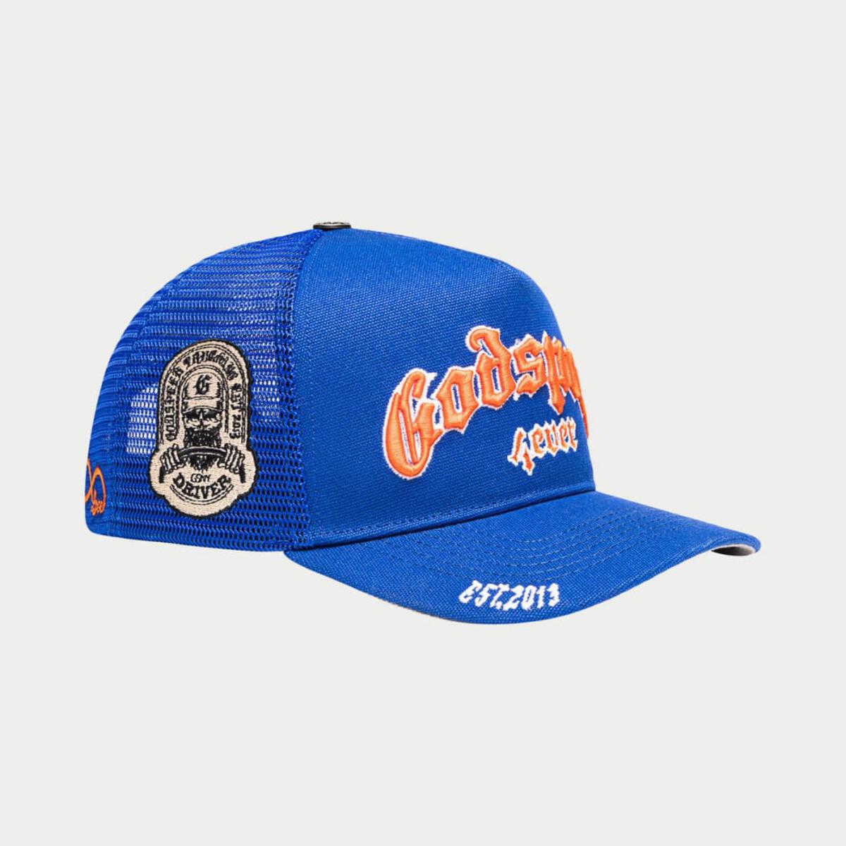 Godspeed Forever Trucker Hat - BLUE/ORANGE