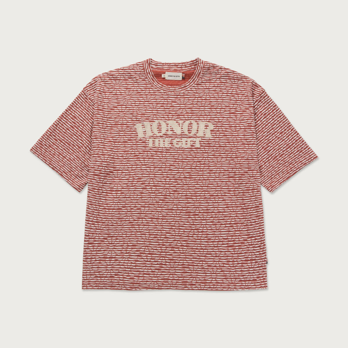 Honor The Gift A-sping Stripe Box Tee- BRICK