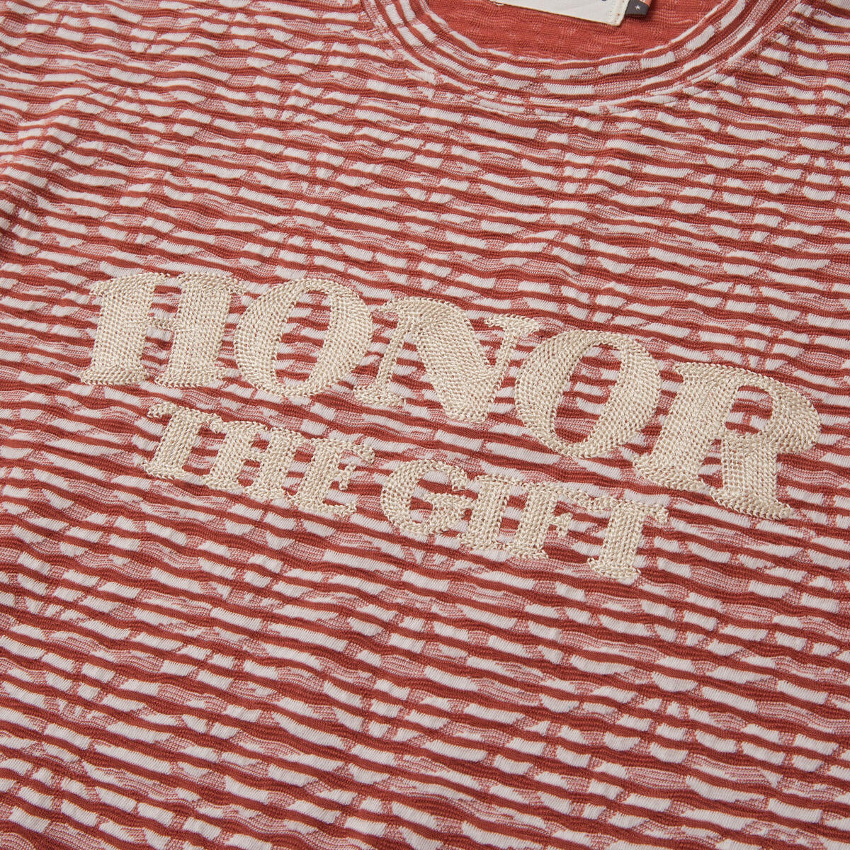 Honor The Gift A-sping Stripe Box Tee- BRICK