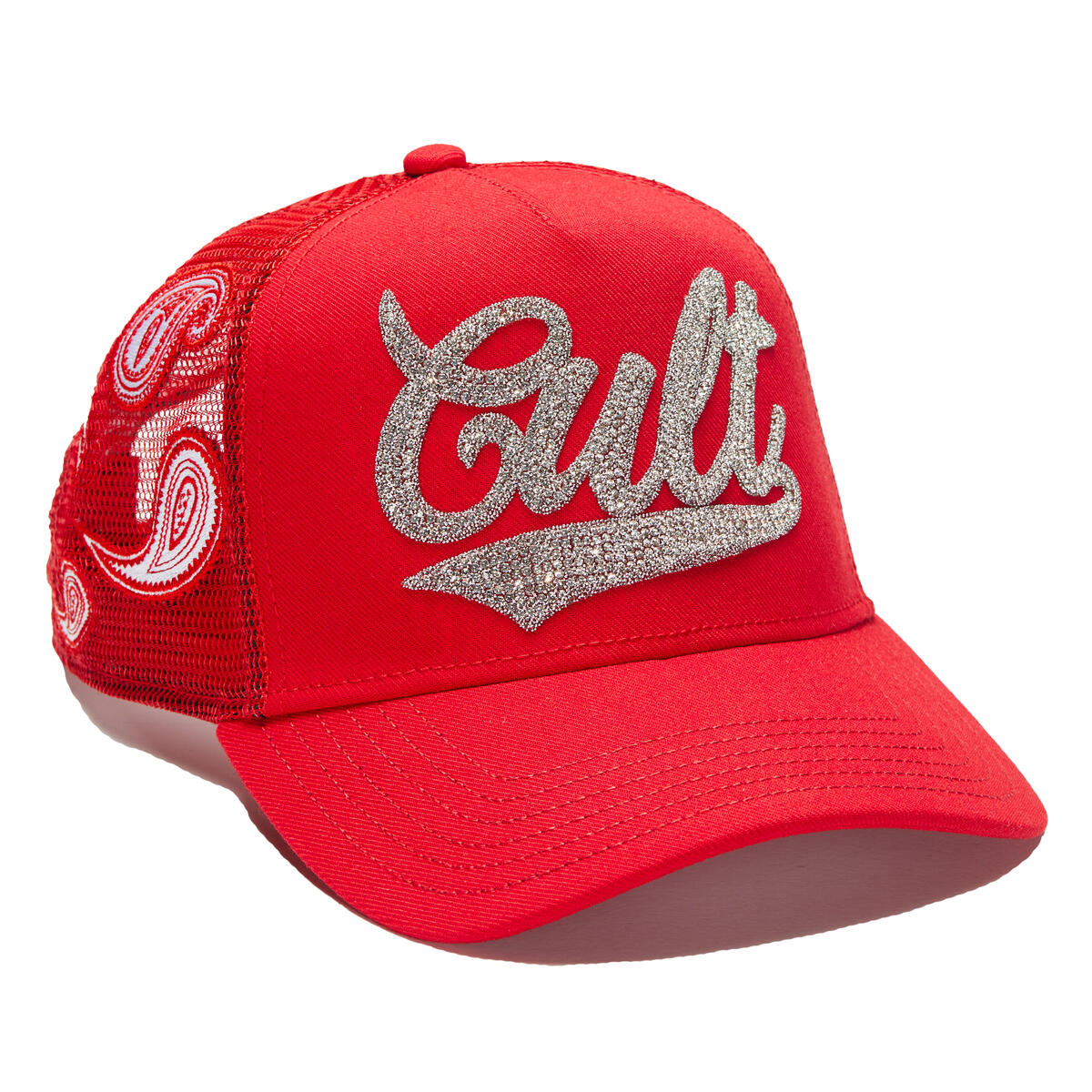Cult Paisley Logo Mesh Back Hat - RED