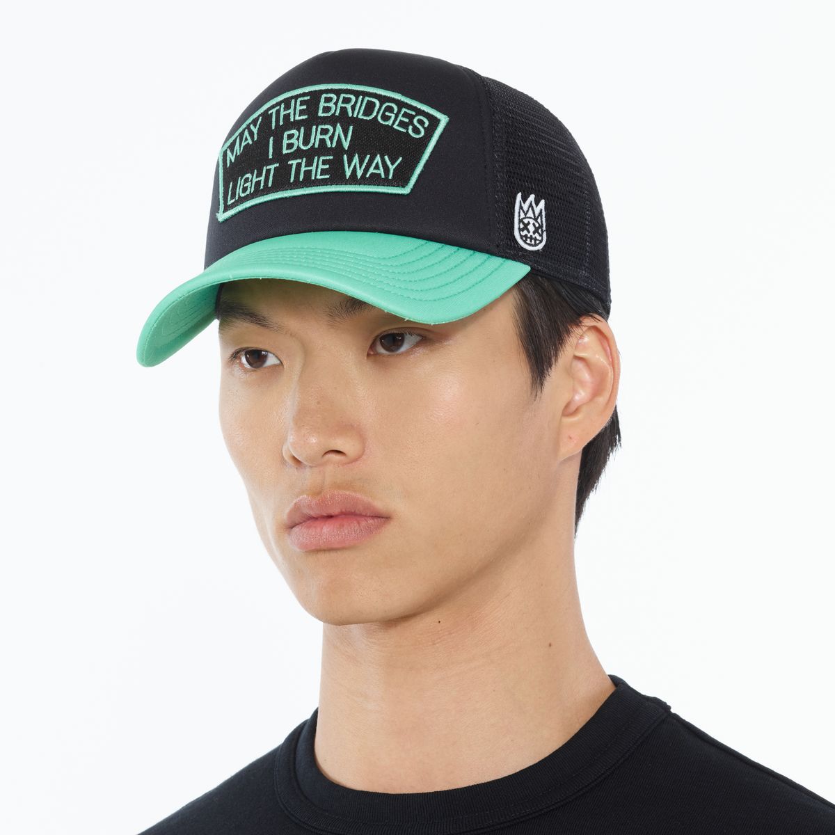 Cult "May The Bridges I Burn" Trucker Hat - BLACK/TEAL