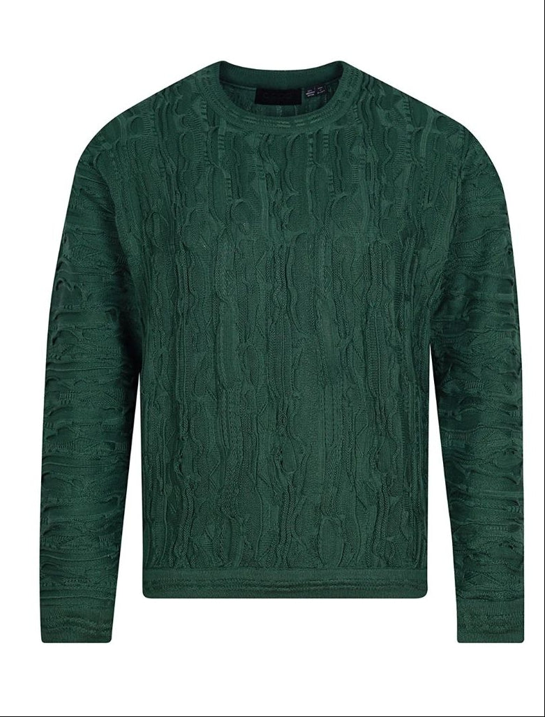Coogi Sweater Knit Jade Crew - JADE GREEN