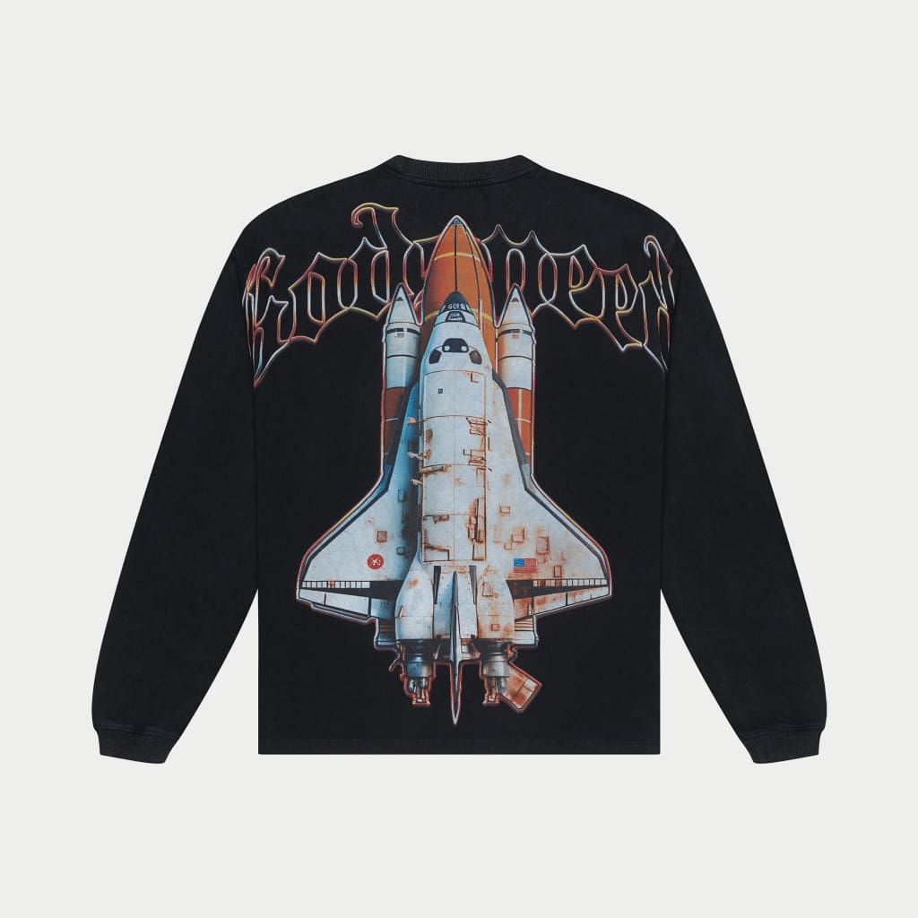 Godspeed Lift Off Ls T-shirt - BLACK WASH