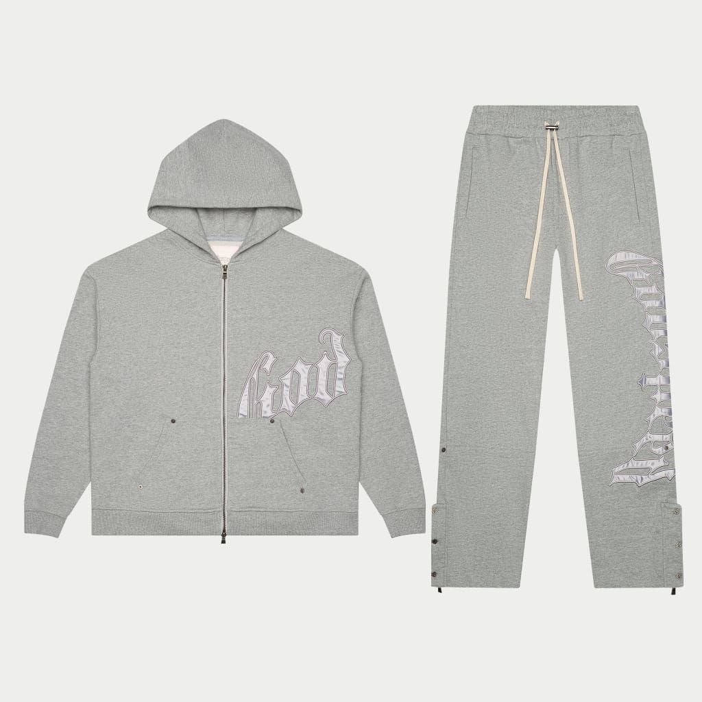 Godspeed Og Logo Sweatsuit V2 - GREY/SILVER SATIN