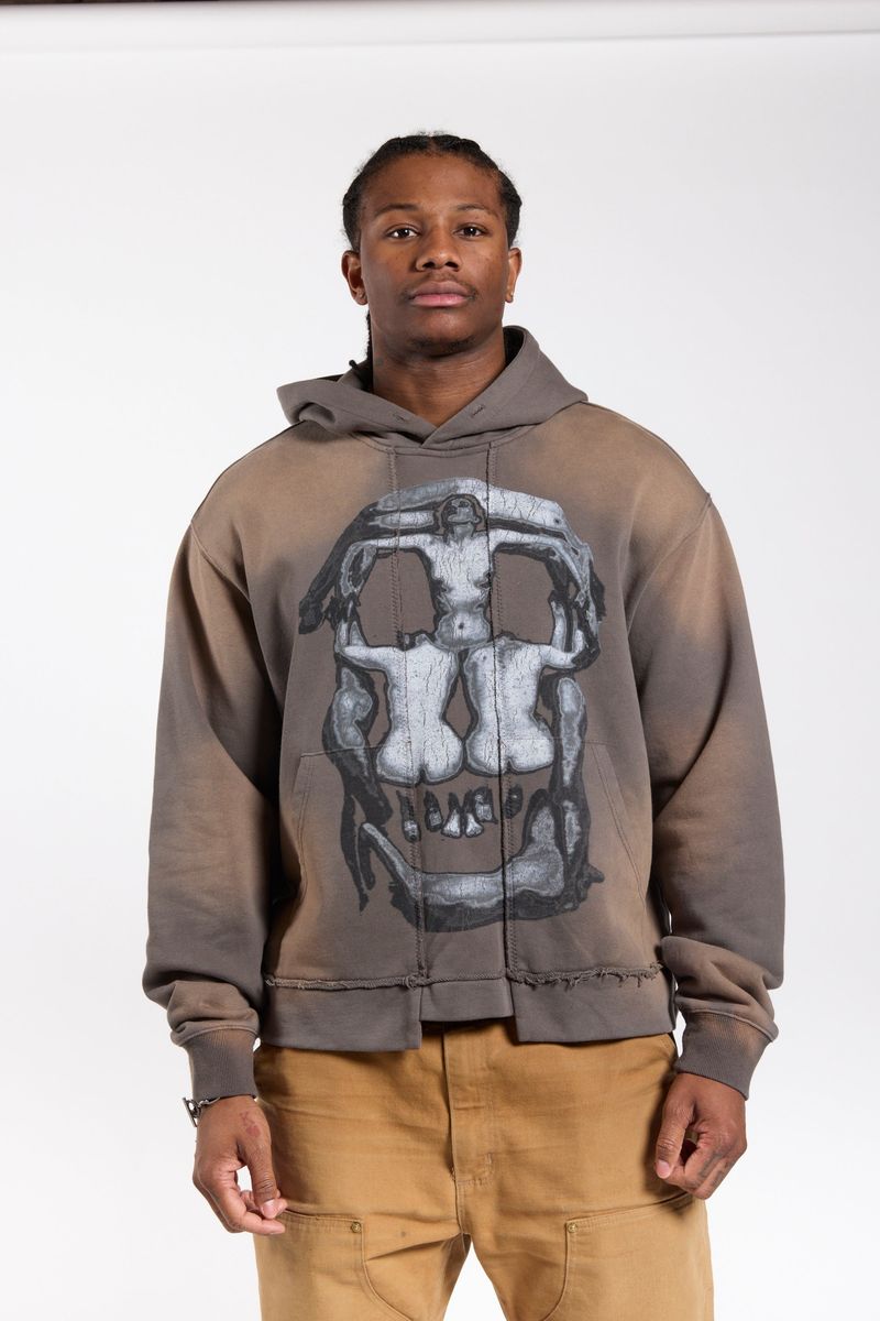 RVS Labs Washed &quot;Guru&quot; Split Hoodie - WASHED GREY