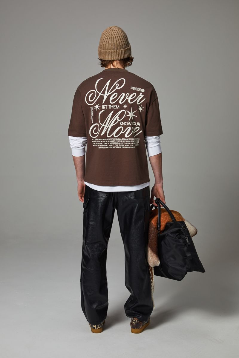 Criminal Damage Next Movements T-shirt - BROWN