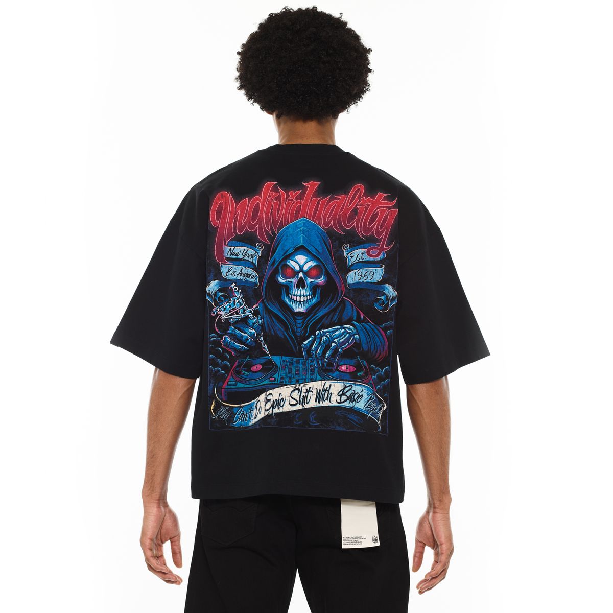 Cult "Epic Shit" Skeleton Oversized Box Short Sleeve - BLACK