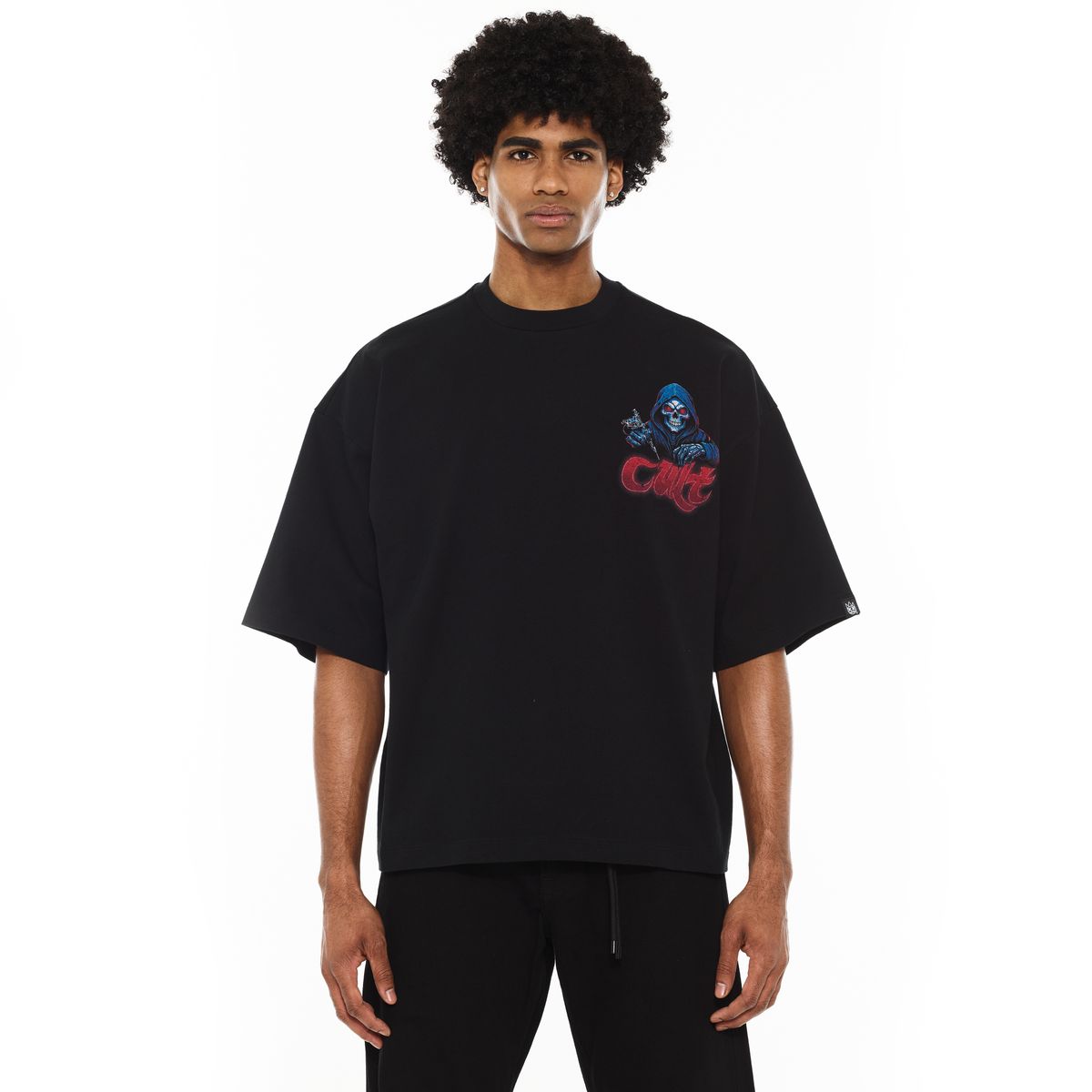 Cult "Epic Shit" Skeleton Oversized Box Short Sleeve - BLACK