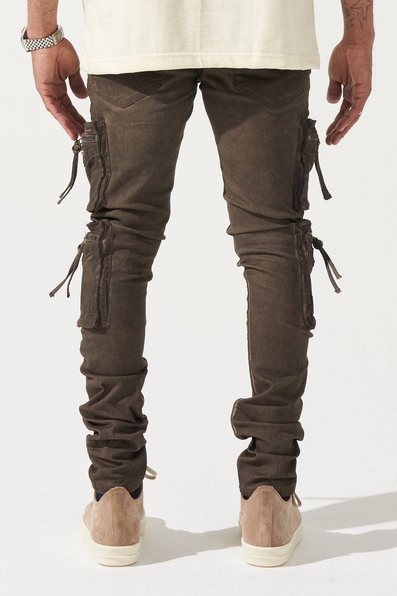 SRND "oud" Cargo Jeans - ESPRESSO