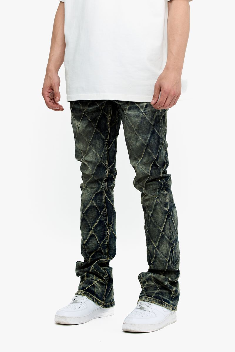 Valabasas "tire" Stacked Jeans - BLUE VINTAGE