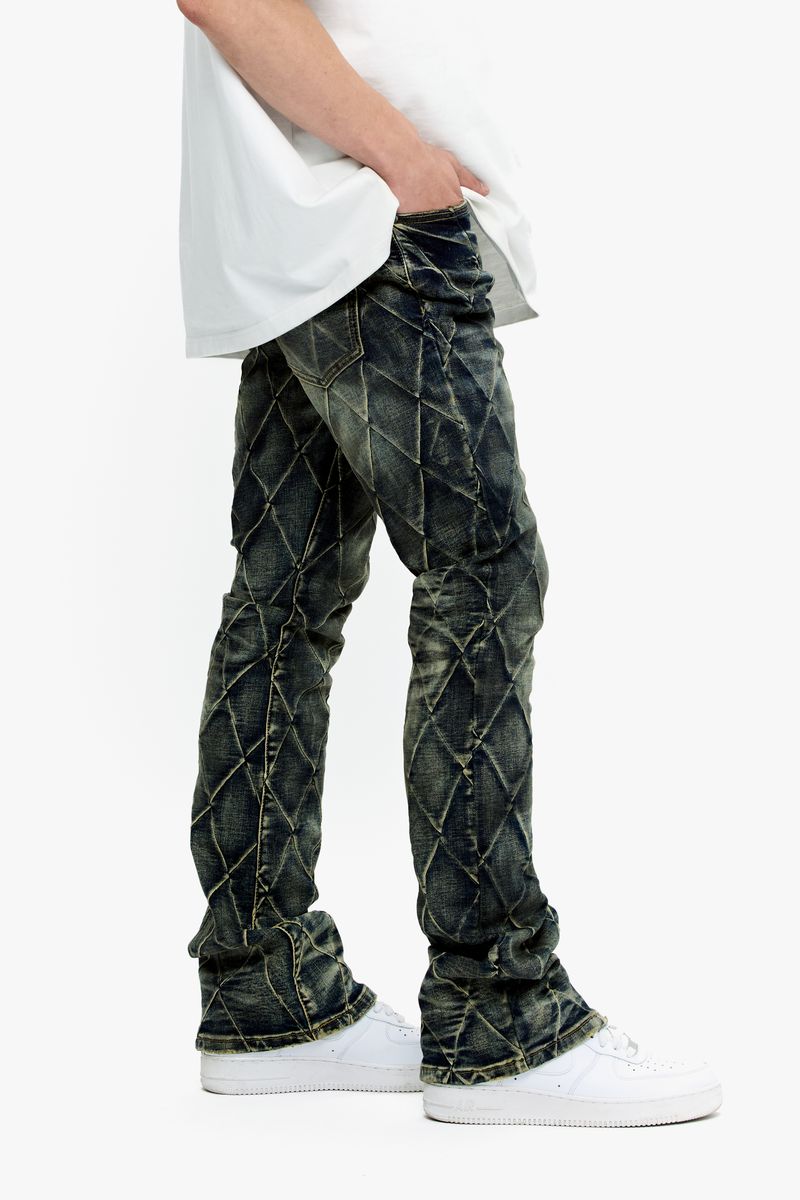 Valabasas "tire" Stacked Jeans - BLUE VINTAGE