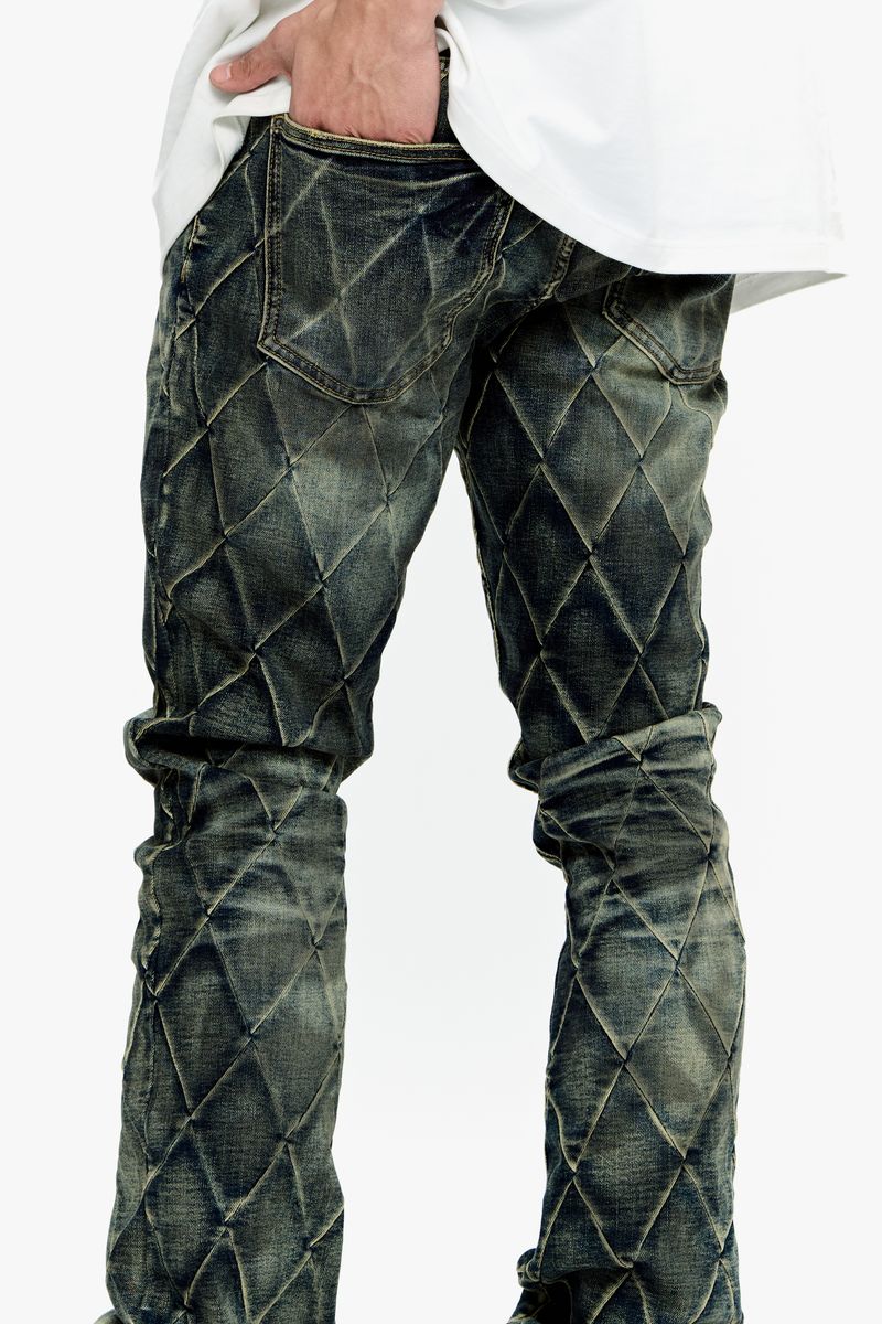 Valabasas "tire" Stacked Jeans - BLUE VINTAGE