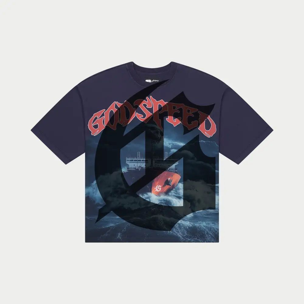 Godspeed Sea Sick Tee - NAVY