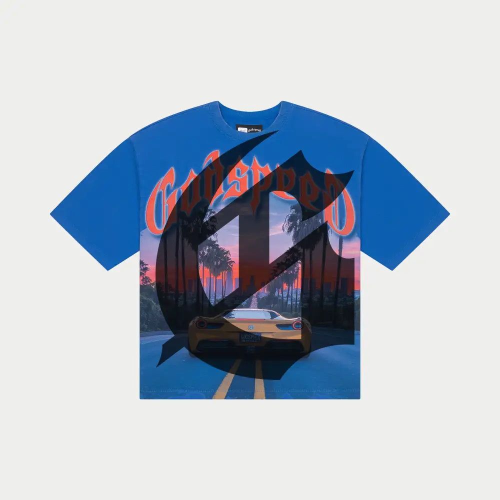 Godspeed Sunset Blvd Tee - ROYAL BLUE
