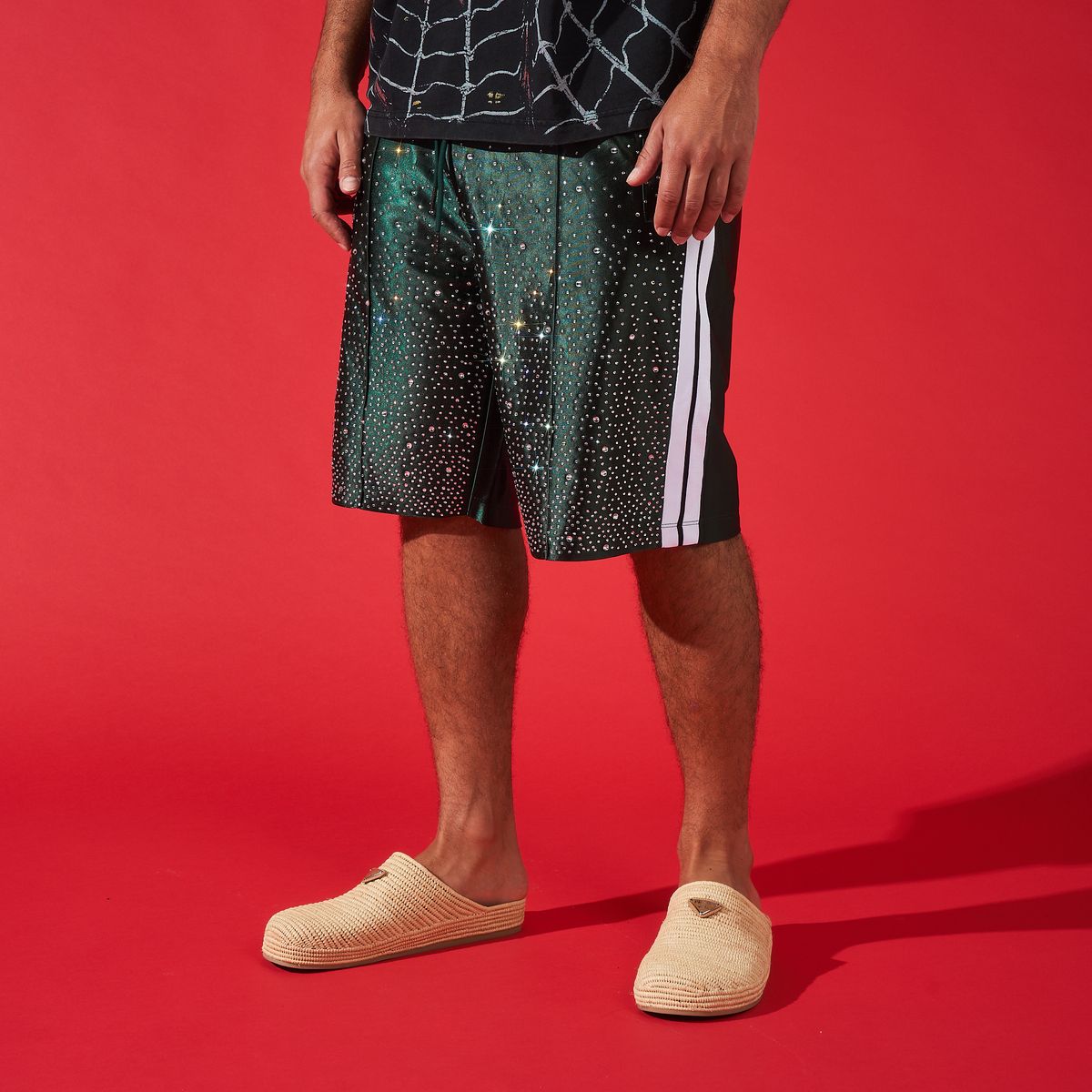 Duaa &quot;focus&quot; Green Stone Shorts - GREEN