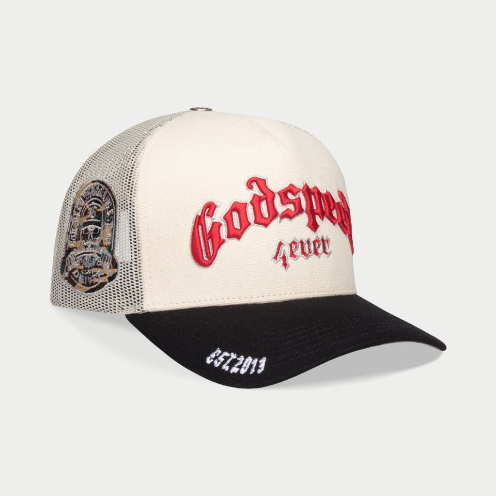 Godspeed Forever Trucker Hat - WHITE/RED/BLACK