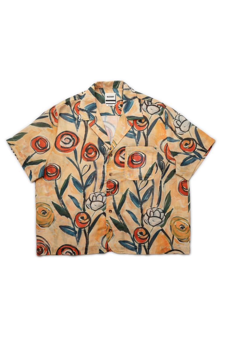 Rizort Brush Camp Button Up - ORANGE