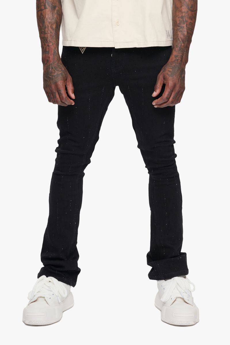 Valabasas &quot;heath&quot; Stacked Denim - JET BLACK
