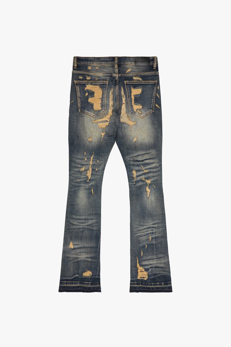 Valabasas "tearaway" Stacked Denim - DARK VINTAGE