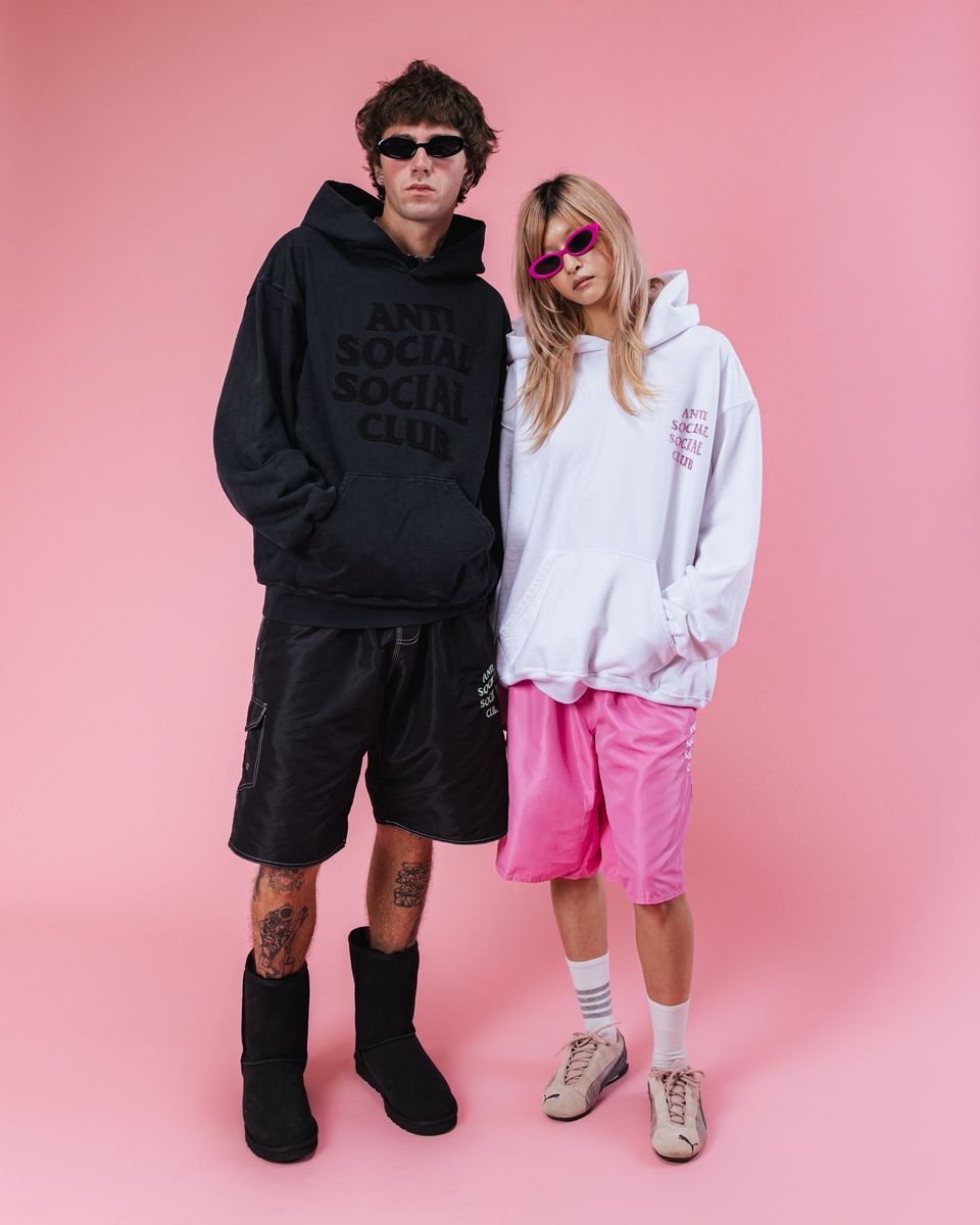 Anti Social Social Club Rhinestone Mind Games Hoodie - WHITE
