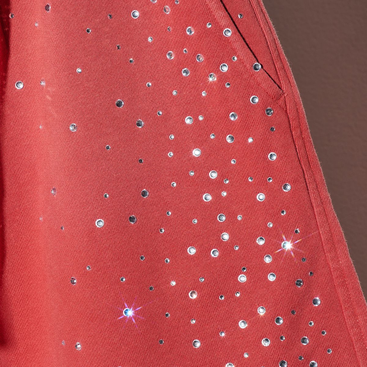 Duaa "love" Red Stone Sweat Shorts - RED