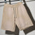 Duaa "enlighten" Beige Stone Sweat Shorts - BEIGE