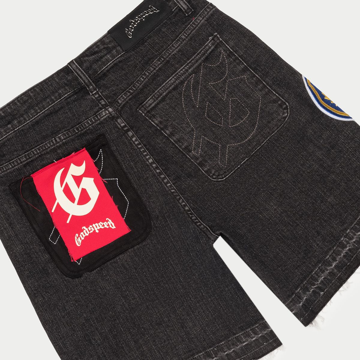 Godspeed Patchwork Denim Shorts V2 - BLACK