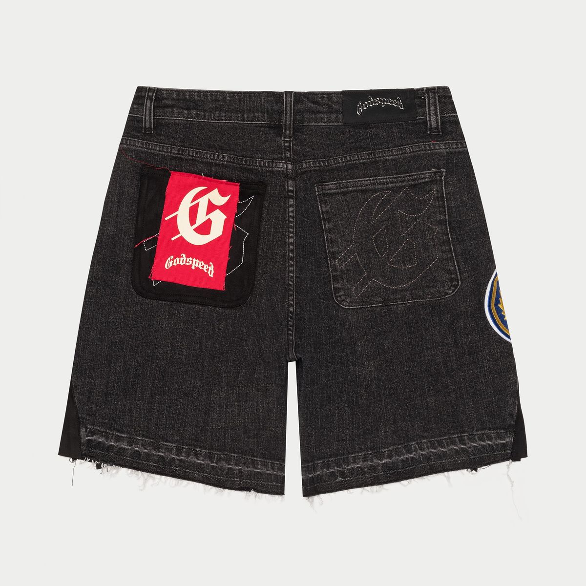 Godspeed Patchwork Denim Shorts V2 - BLACK
