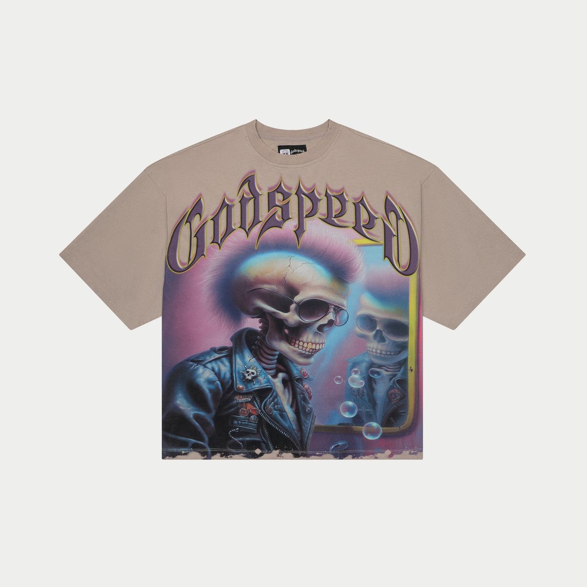 Godspeed Man in the Mirror T-shirt - STONE GREY