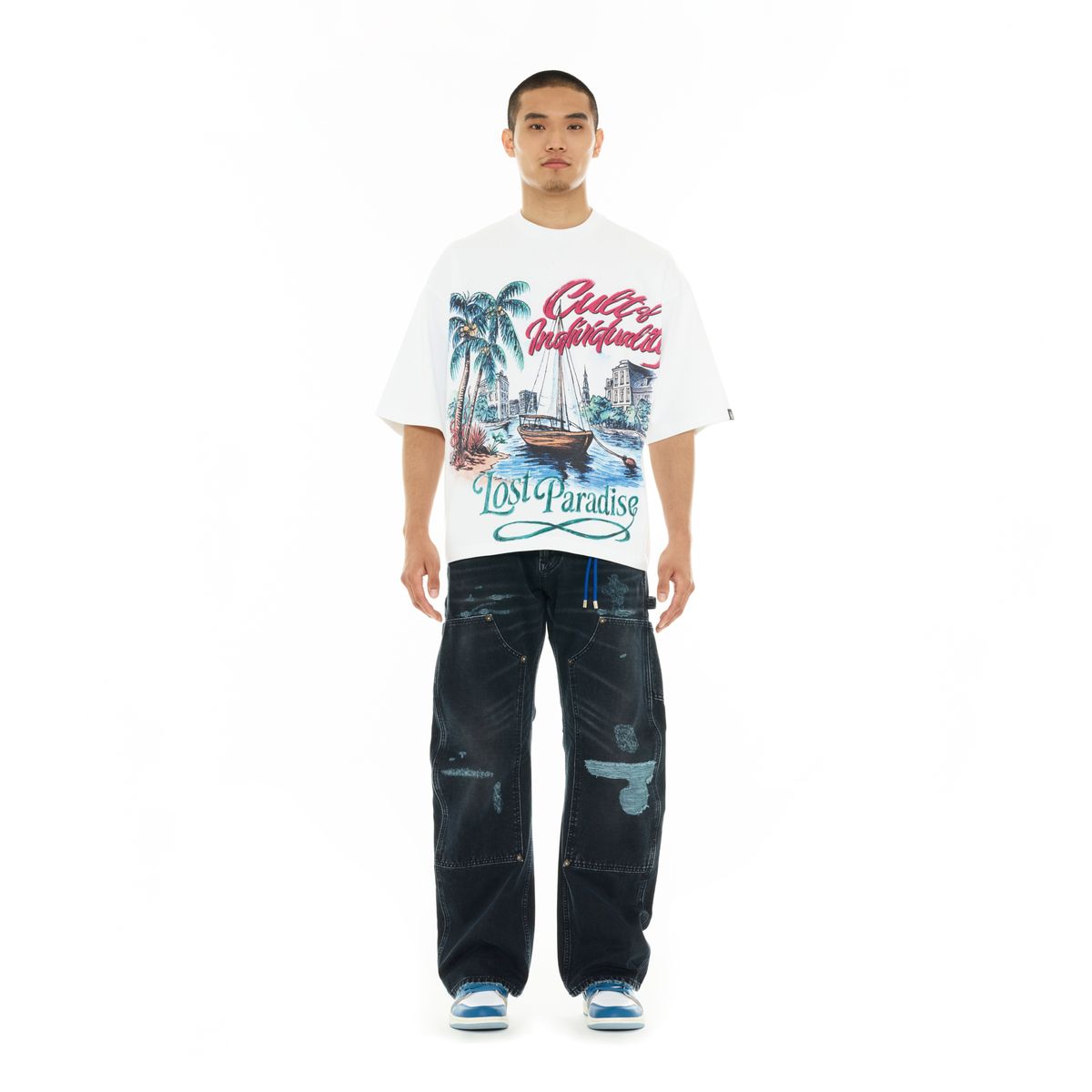 Cult Lost Paradise Oversized Short Sleeve Tee - WHITE