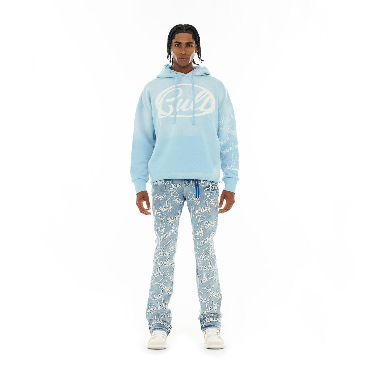 Cult Pullover Novelty " Community" Hoodie - BLUE GLOW