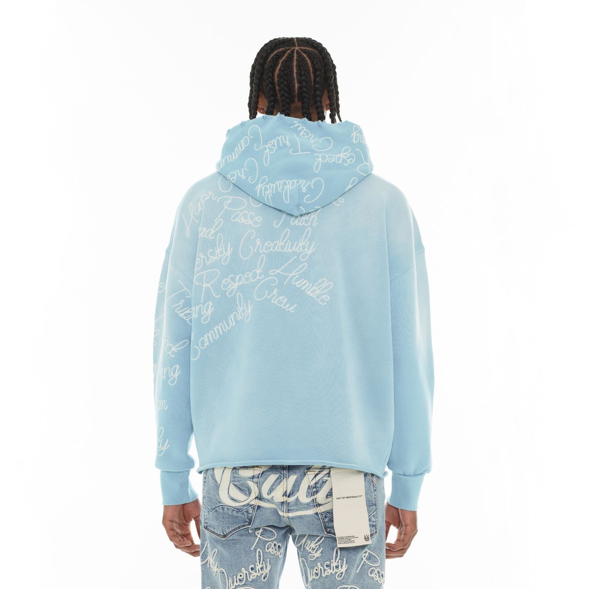 Cult Pullover Novelty " Community" Hoodie - BLUE GLOW
