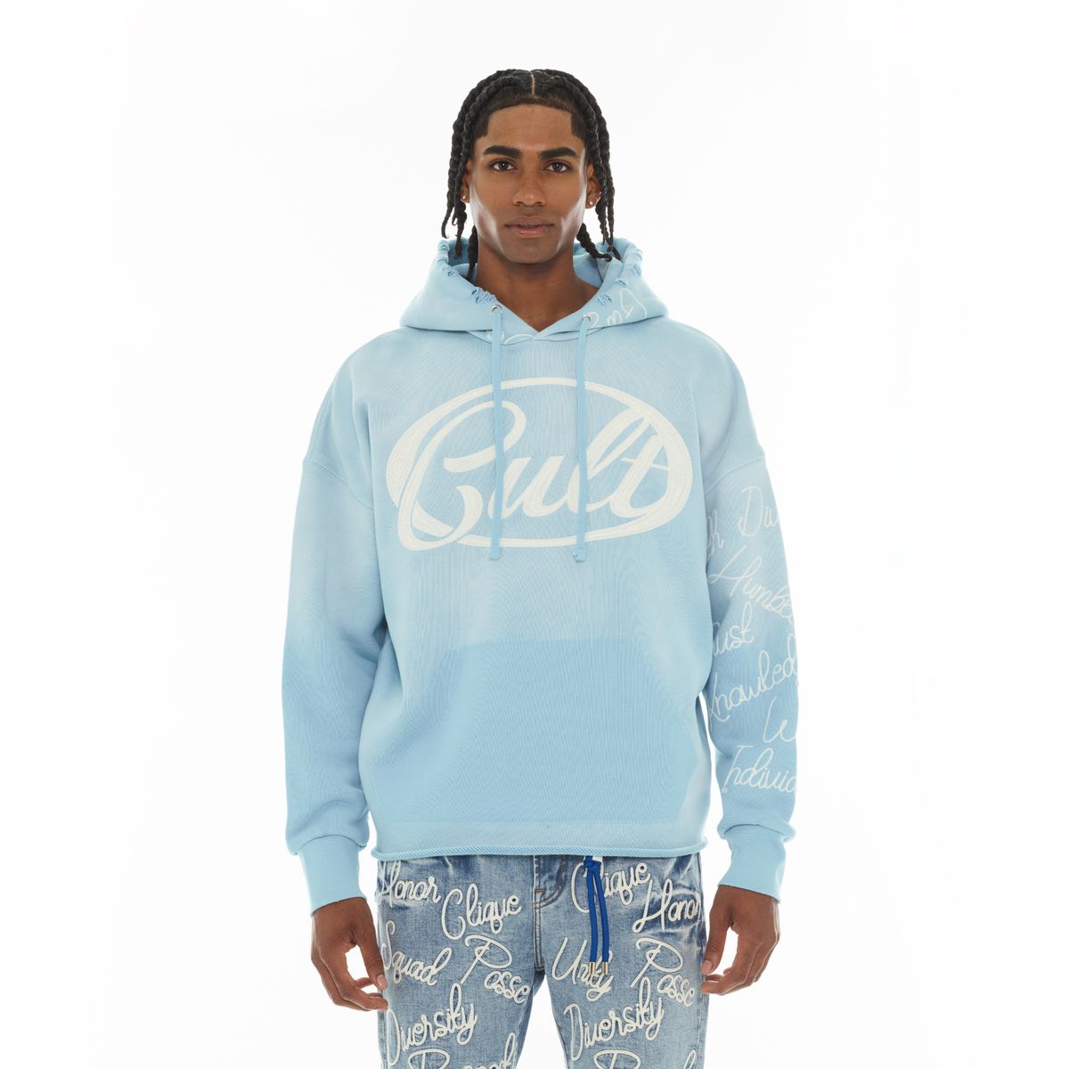 Cult Pullover Novelty " Community" Hoodie - BLUE GLOW