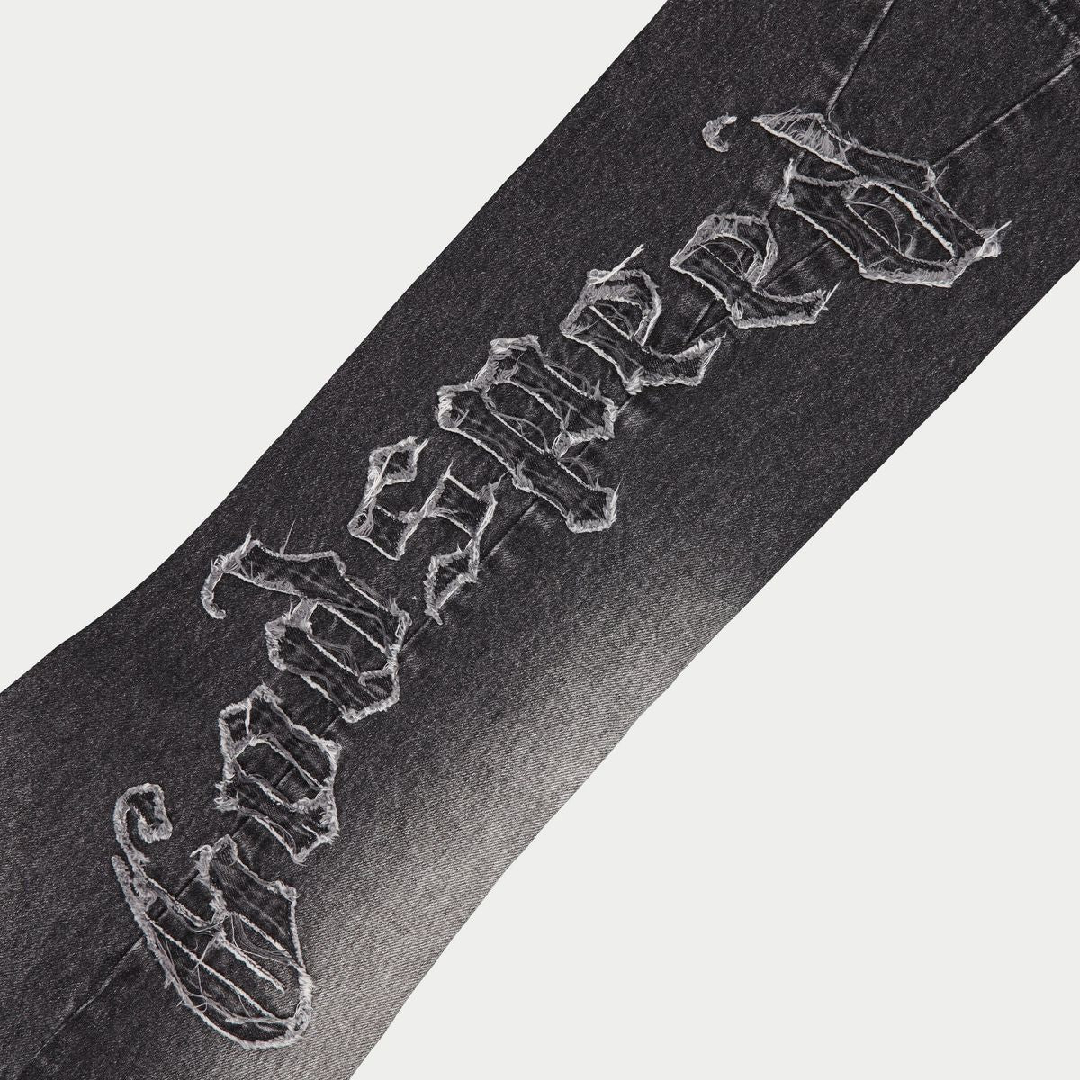 Godspeed 
OG Logo Flared Denim Stitched Jeans - GREY WASH