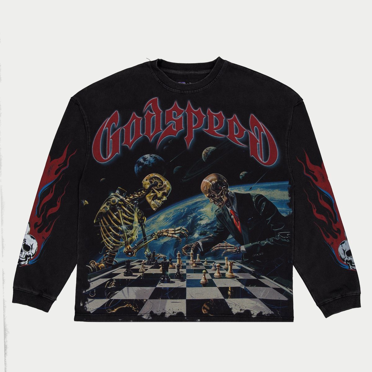 Godspeed Checkmate Ls T-shirt - BLACK WASH