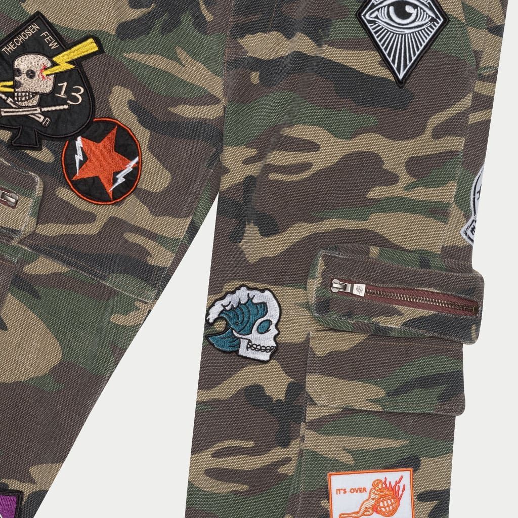 Godspeed Patchwork Flared Cargo Pants - CAMO