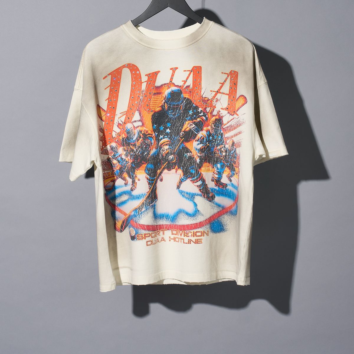 Duaa Goals Tee Shirt - STONE/ORANGE