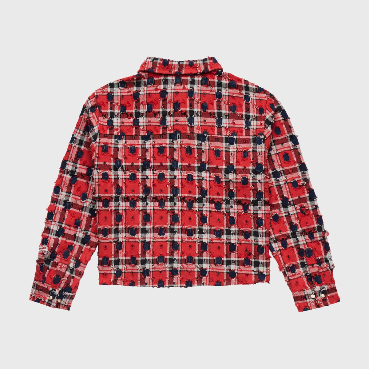 Homme Femme Wave Patchwork Flannel - RED