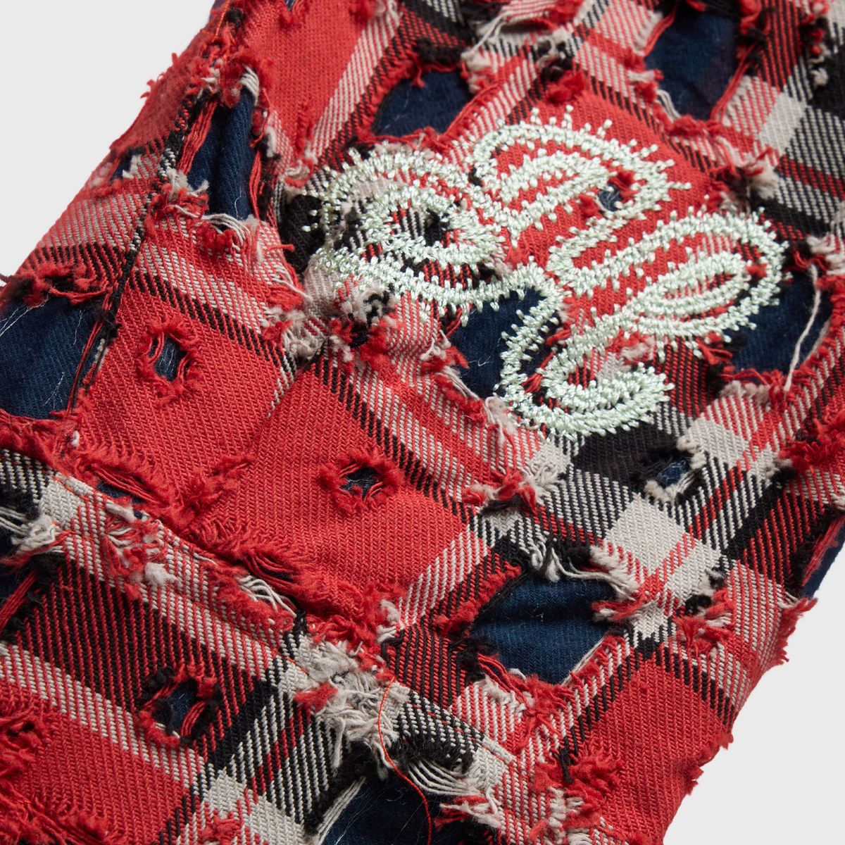 Homme Femme Wave Patchwork Flannel - RED