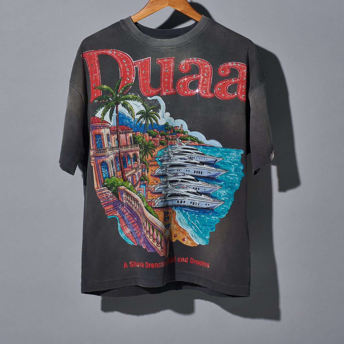 Duaa Shoreline Tee Shirt - BLACK