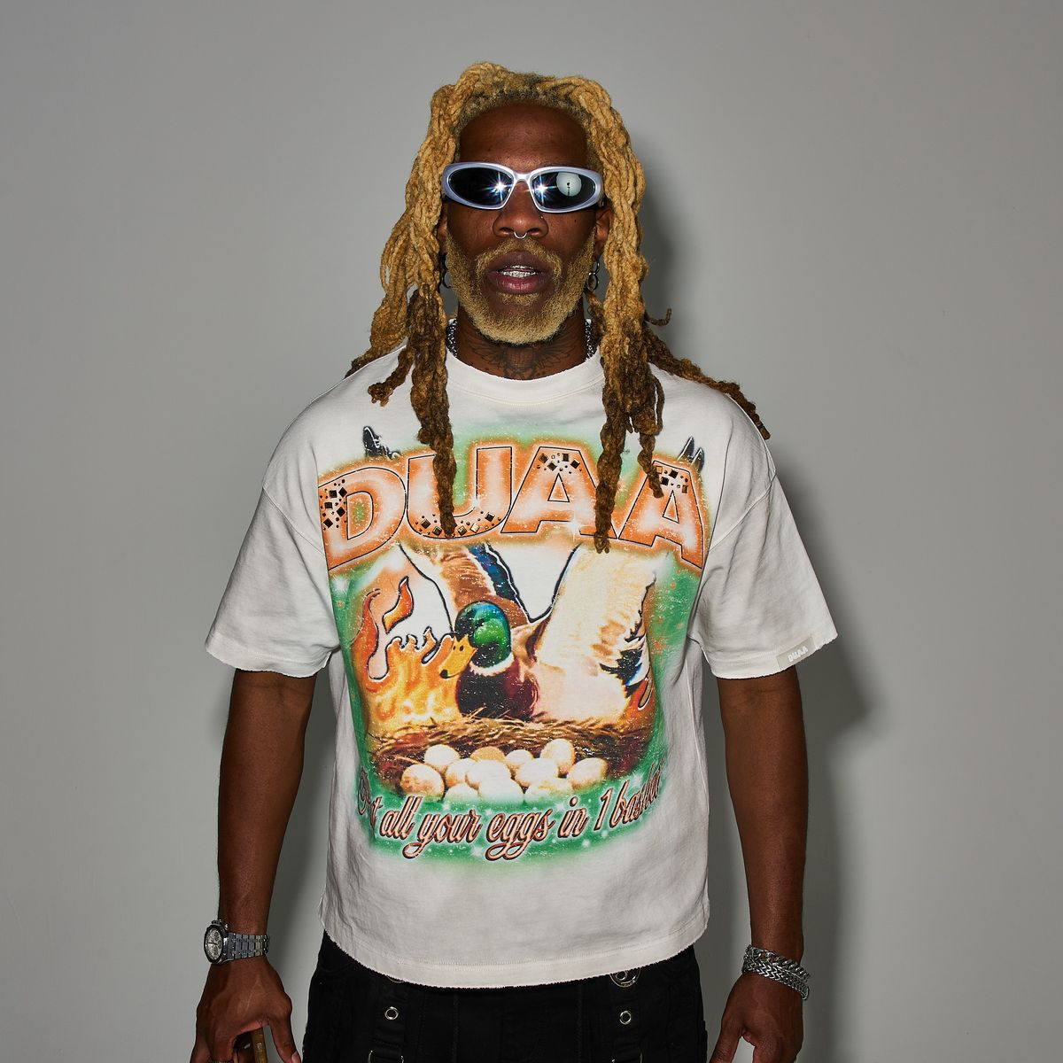 Duaa Basket Tee Shirt - WHITE